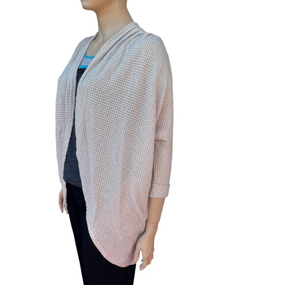 XXL Waffle Knit Cardigan Sweater Batwing Yellow - Picture 3 of 6